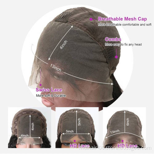 Hair Vendors Raw Indian Hair Straight Lace Front Wigs Preplucked Hairline Scalp Natural Human Hair Wigs